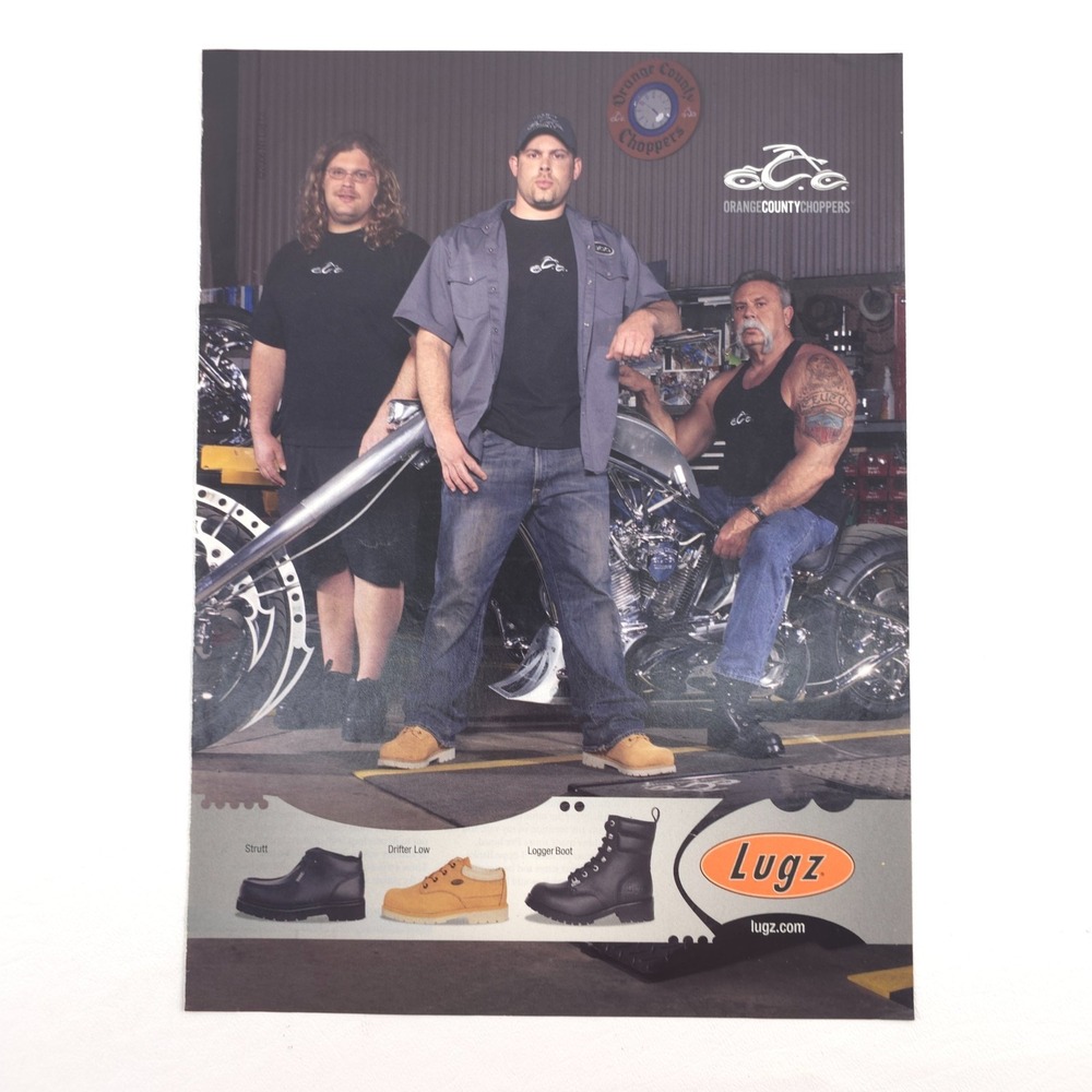 Orange County Choppers Lugz Ad Print Motorcycle Garage Wall Art Pop Culture
